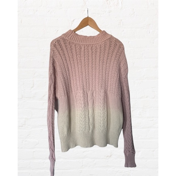 Nwt Anthropologie Marci Dip Dye Cable Knit Ombre Soft Girl Sweater - Picture 9 of 11